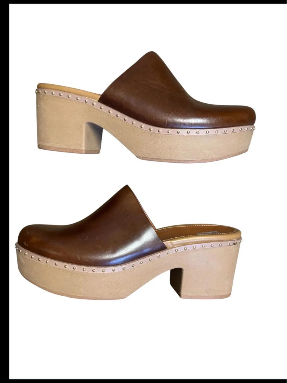 FitFlop Pilar Leather Platform Mules Women Size 8 Boho Casual